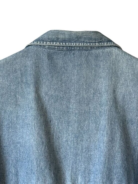 Vintage Cherokee Womens M Denim Button-Up Shirt Long Sleeve Tunic  Blue - Picture 8 of 16